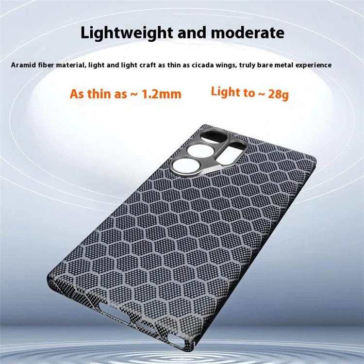 Pour Samsung Galaxy S24 Ultra Magnetic Case Aramid Fibre Honeycomb Texture Téléphone Couverture