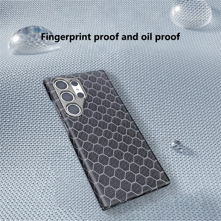 Pour Samsung Galaxy S24 Ultra Magnetic Case Aramid Fibre Honeycomb Texture Téléphone Couverture
