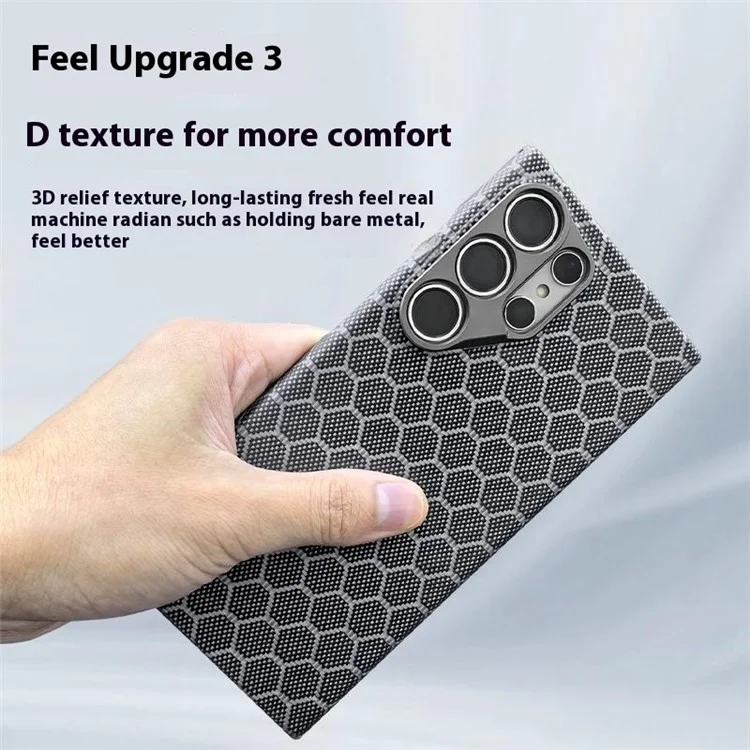 Pour Samsung Galaxy S24 Ultra Case Ultra Thin Aramid Fiber Honeycomb Texture Téléphone