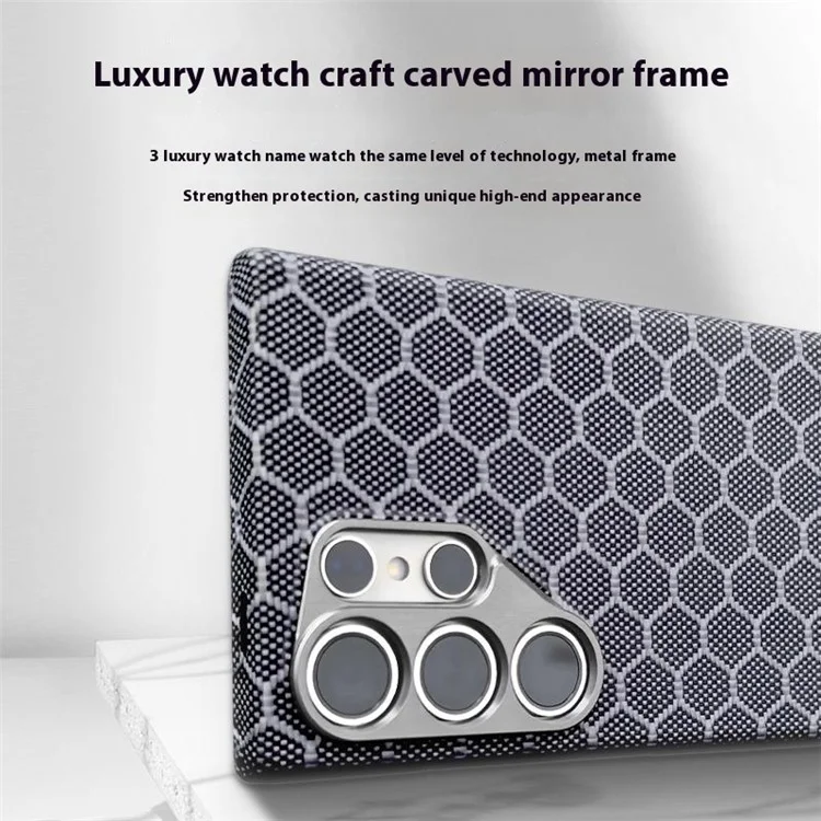 Pour Samsung Galaxy S24 Ultra Case Ultra Thin Aramid Fiber Honeycomb Texture Téléphone