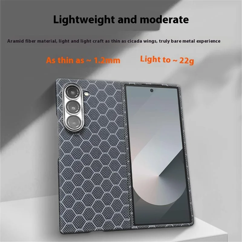 Pour Samsung Galaxy Z Fold6 Case de Téléphone à Fibre Aramide Ultra Mince en Nid D'abeille