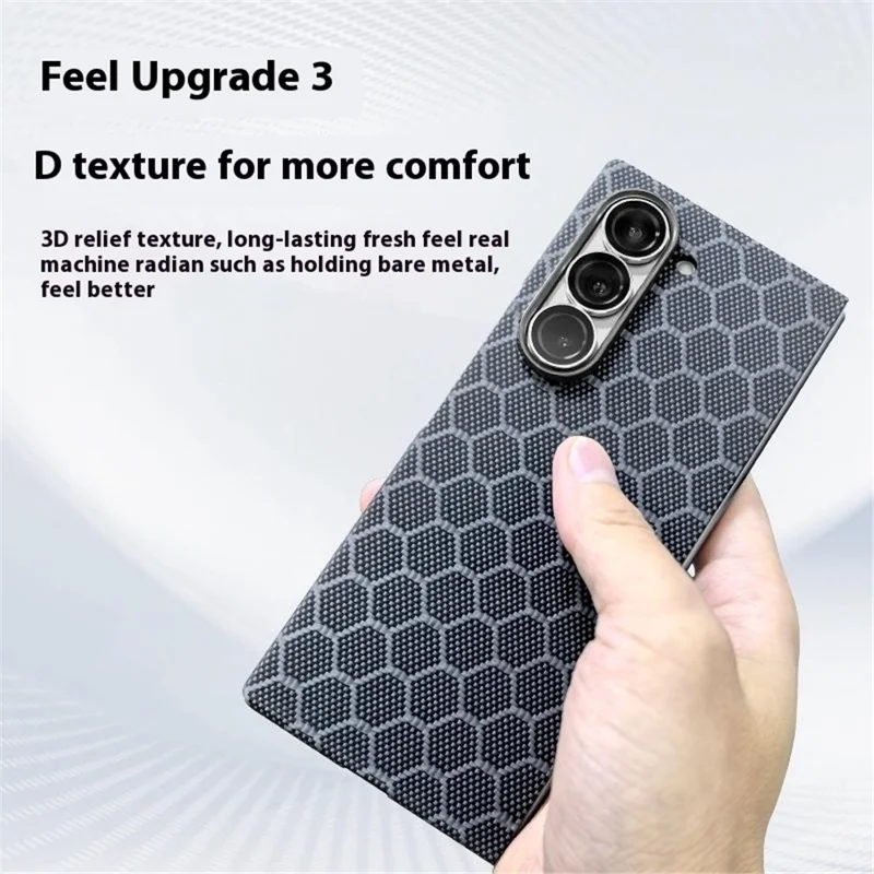 Pour Samsung Galaxy Z Fold6 Case de Téléphone à Fibre Aramide Ultra Mince en Nid D'abeille