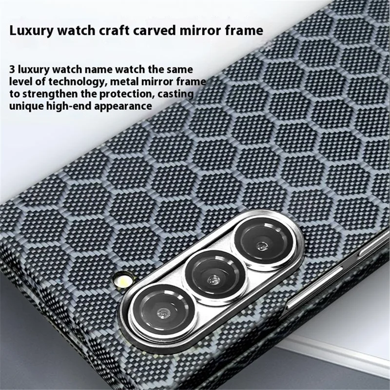 Pour Samsung Galaxy Z Fold6 Case de Téléphone à Fibre Aramide Ultra Mince en Nid D'abeille