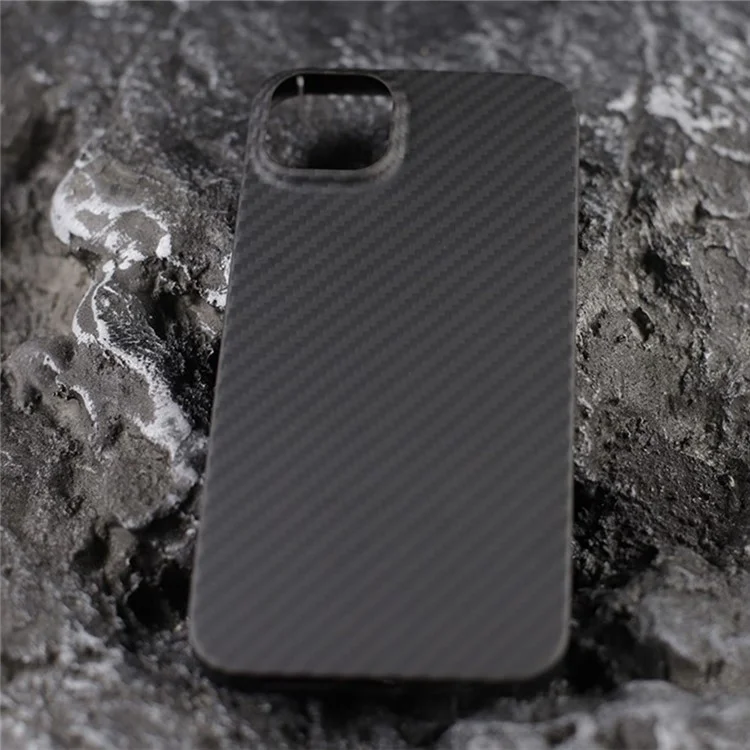 Para Iphone 16 Pro Max Magnetic Case 1500D Textura Grossa Aramid Fiber Top Tampo (Big Lens Hole) - Preto