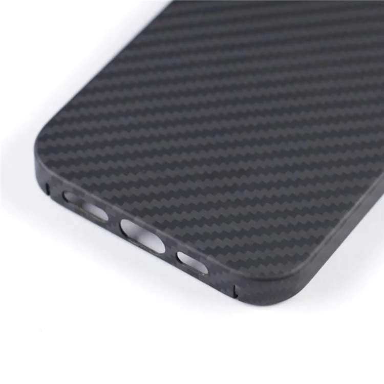 Für Iphone 16 Pro Max Hülle 1500D Grobte Textur Aramid Faser Thin Phone Deckung (Big Lens Hole) - Schwarz