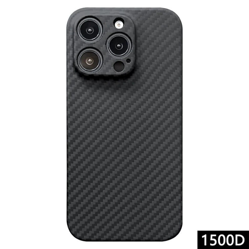 Для Iphone 16 Pro Max Case 1500D Грубая Текстура Aramid Fibre Phone Precision Precision Out Out - Черный