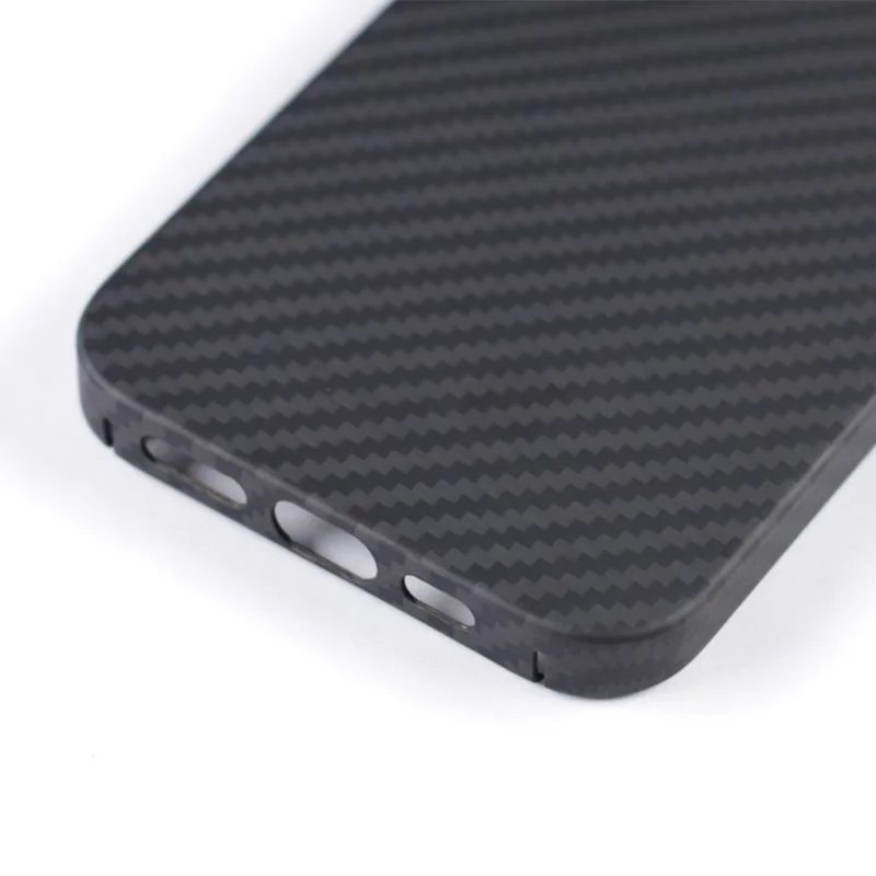 For iPhone 16 Pro Case 1500D Coarse Texture Aramid Fiber Thin Phone Cover (Big Lens Hole) - Black