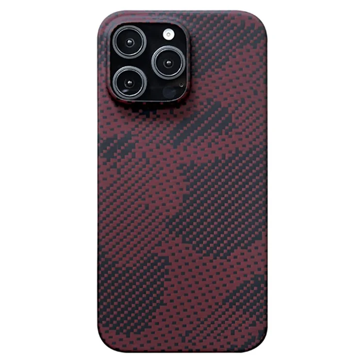 Für Das Iphone 16 Pro Max Hülle Ultra-dünn Tarnung Red Aramid Faser Telefonabdeckung (Big Lens Hole)
