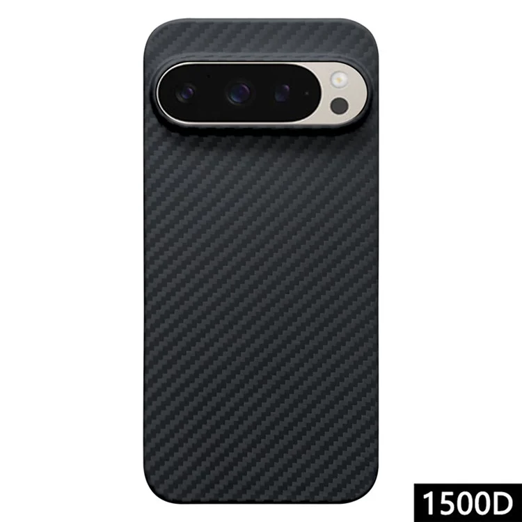 Para el Caso del Google Pixel 9 Pro XL 1500D Textura Gruesa Fibra de Aramida Delgada Cubierta de Teléfono (Agujero de Lente Grande) - Negro