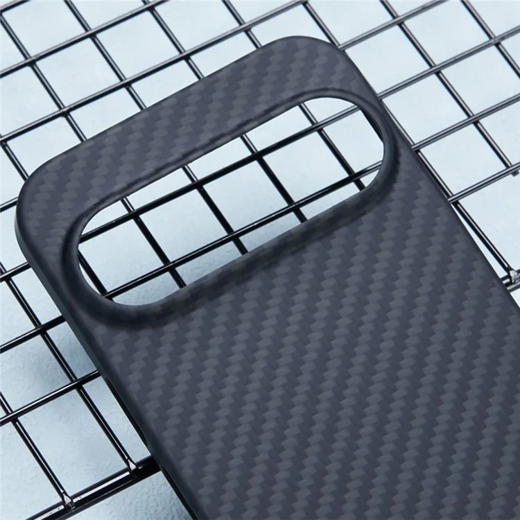 Para el Caso del Google Pixel 9 Pro XL 1500D Textura Gruesa Fibra de Aramida Delgada Cubierta de Teléfono (Agujero de Lente Grande) - Negro