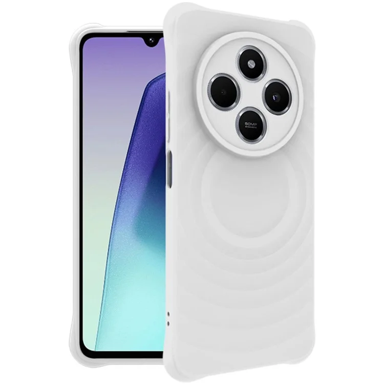 IMAK UC-6 Serie für Xiaomi Poco C75 4G / Redmi 14R 5G / 14C 4G Hülle Wassertropfen-Textur Anti-Rutsch Matte TPU Abdeckung - Matt Weiß