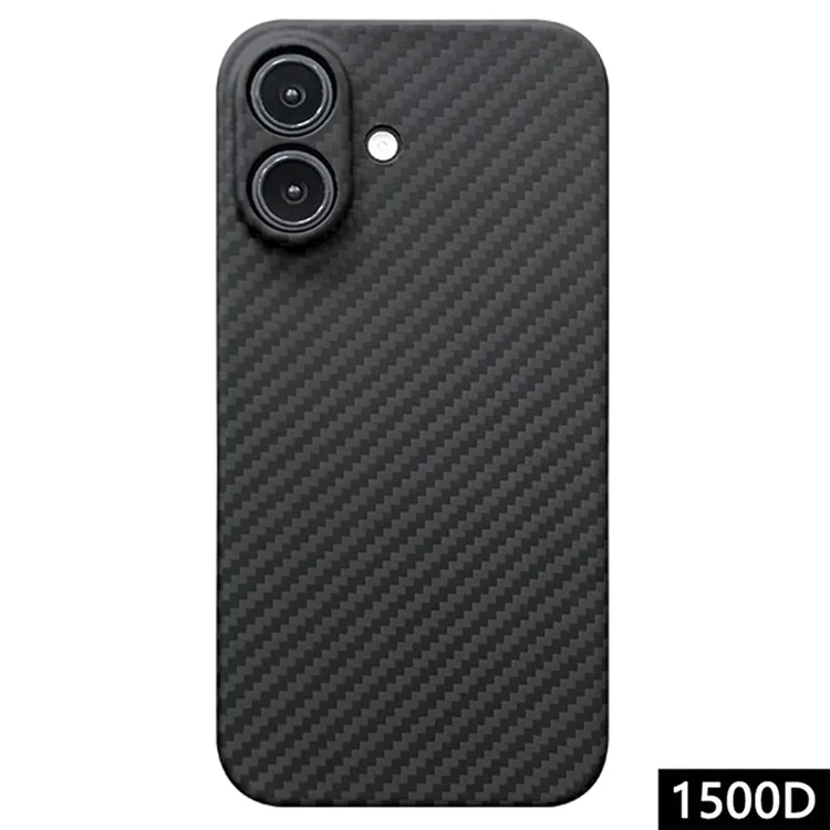 Für Das Iphone 16 Plus Case 1500D Grob Textur Aramid Faser Telefonabdeckung Präzisionsausschnitt - Schwarz