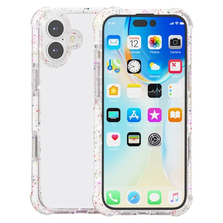 Para Iphone 16 Plus Case de Esquina Reforzada Tpu+tpe+acrylic Clear Teléfono Cubierta