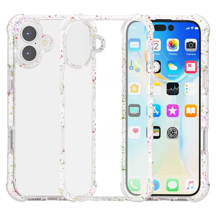 Para Iphone 16 Plus Case de Esquina Reforzada Tpu+tpe+acrylic Clear Teléfono Cubierta