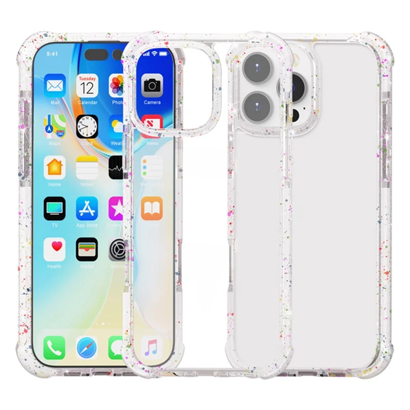 Per Iphone 16 Pro Max Case Rinforzato Angolare Tpu+tpe+copertura Telefonica Clear Acrylic