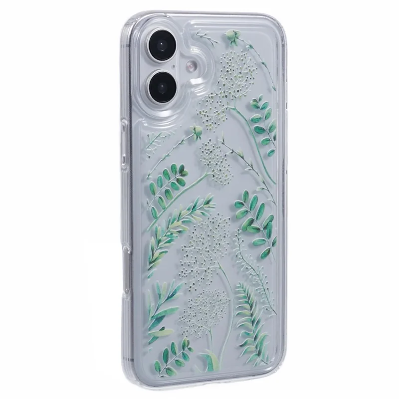 For iPhone 16 Case TPU Flower Printing Pattern Air Cushion Design Protective Cover - KS6
