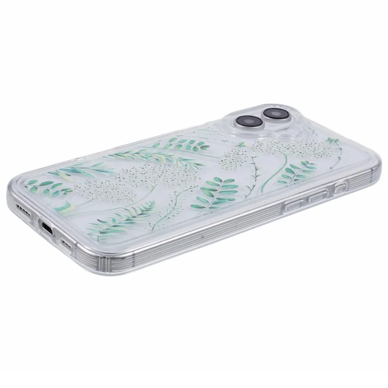 For iPhone 16 Case TPU Flower Printing Pattern Air Cushion Design Protective Cover - KS6