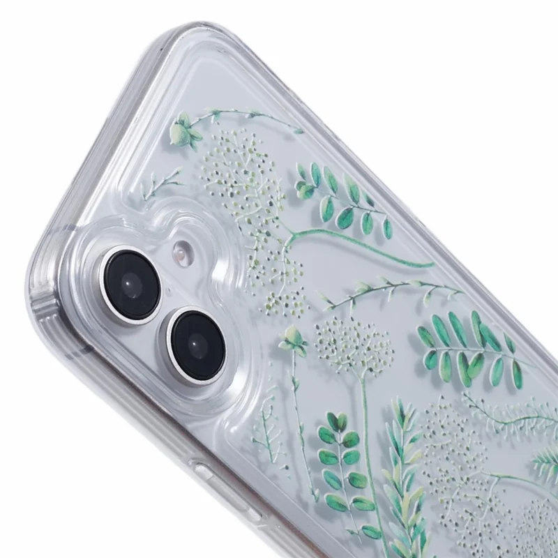 For iPhone 16 Case TPU Flower Printing Pattern Air Cushion Design Protective Cover - KS6