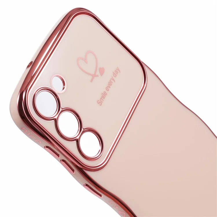 Für Samsung Galaxy S23 Case Love Love Hearts TPU -telefonabdeckung Curly Wave Frame Großes Fenster Großes Fenster - Rose Rosa