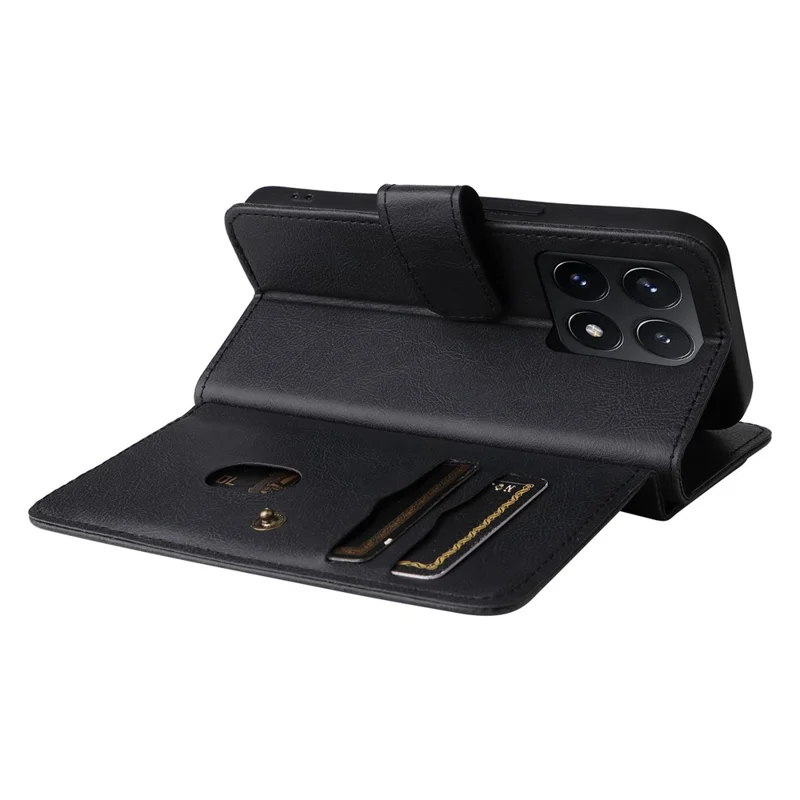 For Xiaomi 14T Leather Case with 10 Card Holder Phone Cover Stand - Black