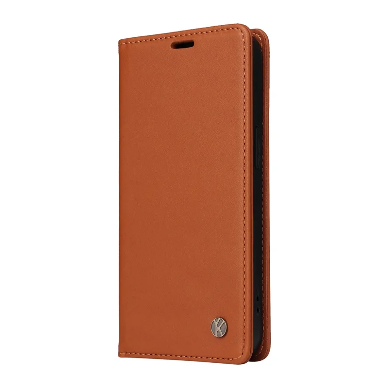 Yikatu YK-001 Para Xiaomi 14t Case Soporte Cubierta de Teléfono de Cuero Fuerte Magnético - Marrón