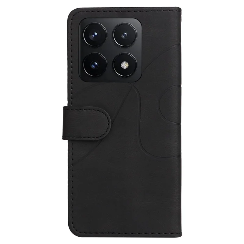 For Xiaomi 14T Leather Case Wallet Stand Color Splicing Phone Cover  - Black