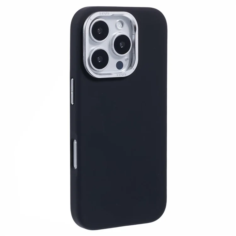 X-LEVEL For iPhone 16 Pro Max Case Compatible with MagSafe Lens Kickstand Liquid Silicone Soft Phone Cover - Black