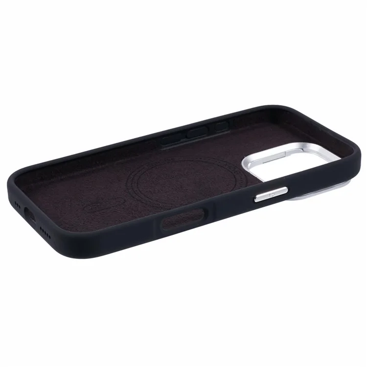 X-LEVEL For iPhone 16 Pro Max Case Compatible with MagSafe Lens Kickstand Liquid Silicone Soft Phone Cover - Black