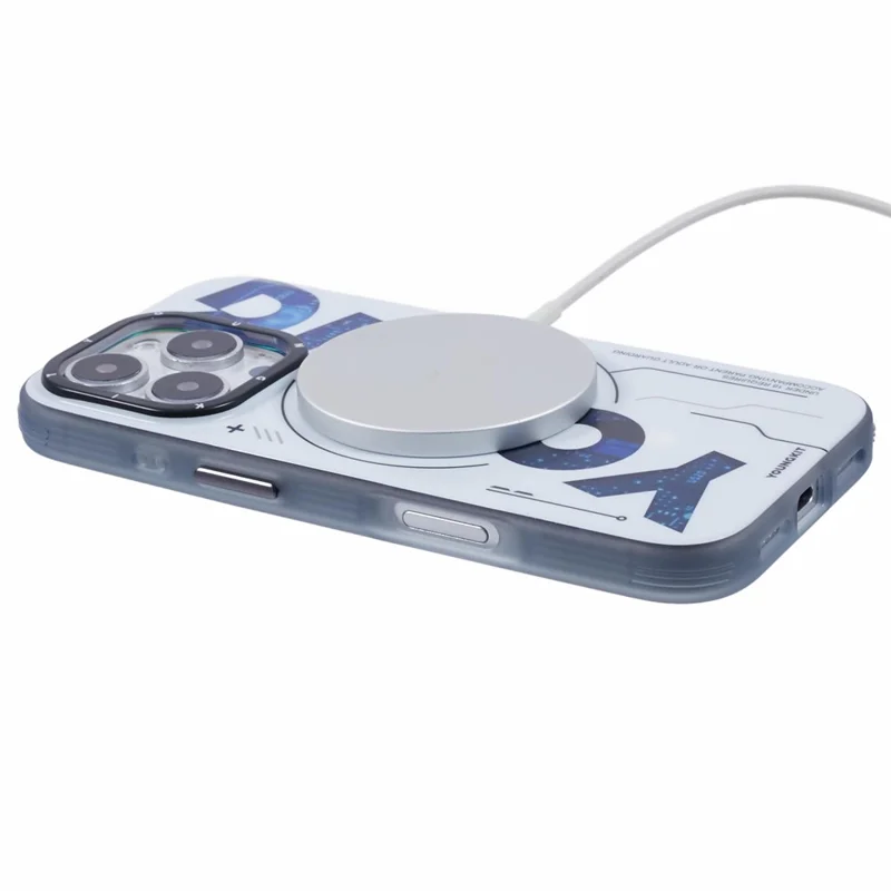 YOUNGKIT Future Series for iPhone 16 Pro Max Case Compatible with MagSafe IMD TPU Anti-Scratch Cover - Silver