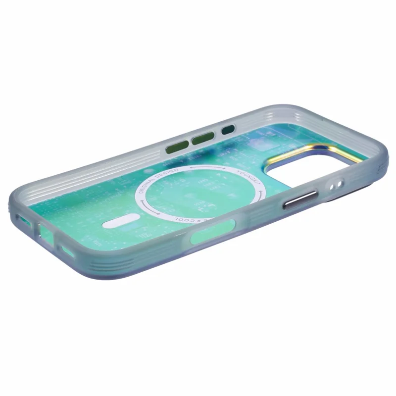 YOUNGKIT Future Series for iPhone 16 Pro Max Case Compatible with MagSafe IMD TPU Anti-Scratch Cover - Silver