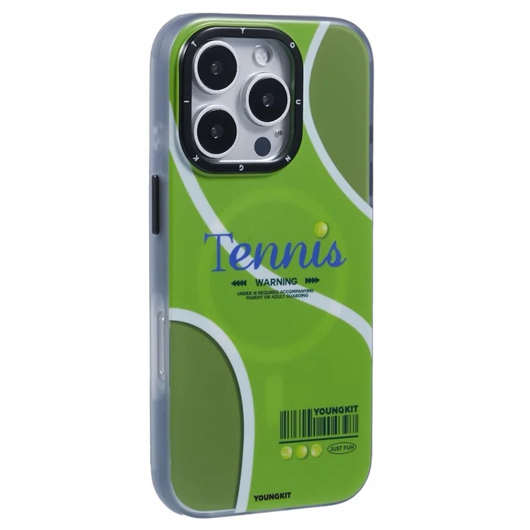 YOUNGKIT Sports Series for iPhone 16 Pro Max Case Compatible with MagSafe IMD TPU Shockproof Cover - Tennis