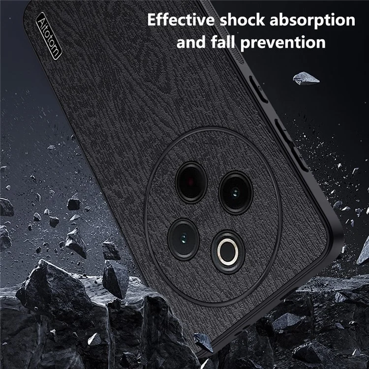 Per Vivo Y300 Pro 5G Case Wood Texture pc Pc+copertina Telefonica Tpu PC+TPU - Nero