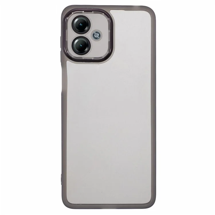 WANLONFENG DKSM Series for Motorola Moto G14 4G TPU Case Electroplated Frame with Tempered Glass - Transparent Black