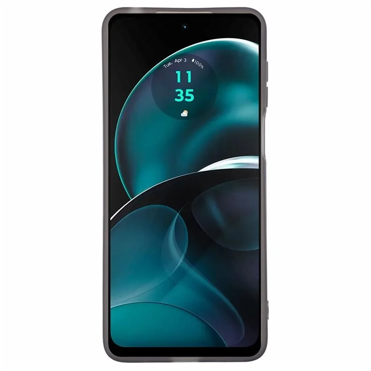 WANLONFENG DKSM Series for Motorola Moto G14 4G TPU Case Electroplated Frame with Tempered Glass - Transparent Black