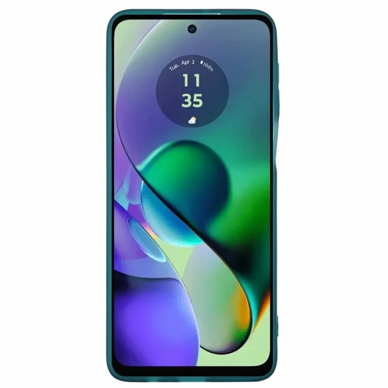 WANLONFENG DKSM Series for Motorola Moto G54 5G TPU Case Electroplated Frame with Tempered Glass - Transparent Army Green