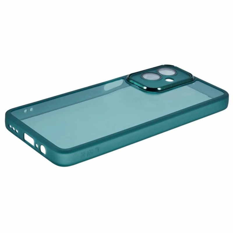 WANLONFENG DKSM Series for Motorola Moto G54 5G TPU Case Electroplated Frame with Tempered Glass - Transparent Army Green