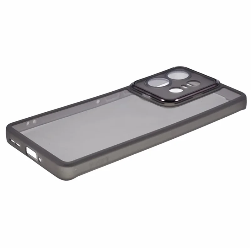 WANLONFENG DKSM Series for Motorola Edge 50 Pro 5G TPU Case Electroplated Frame with Tempered Glass - Transparent Black