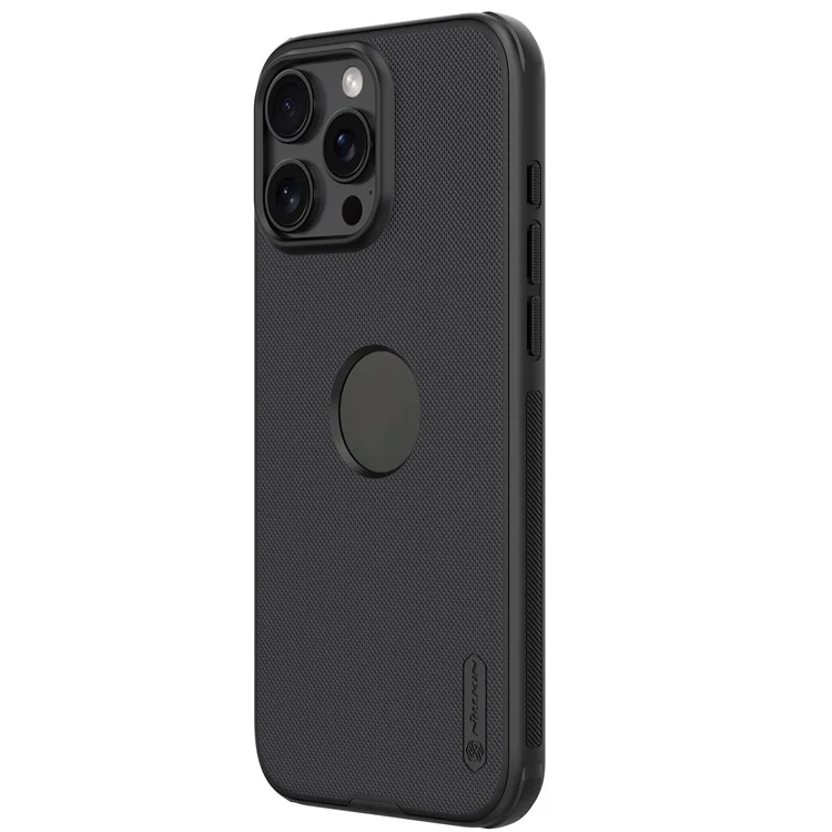 NILLKIN Super Frosted Shield Pro for iPhone 16 Pro Max Phone Case PC+TPU Matte Phone Cover (Logo Hole Design) - Black