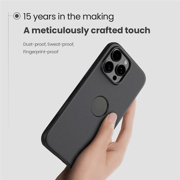 NILLKIN Super Frosted Shield Pro for iPhone 16 Pro Max Phone Case PC+TPU Matte Phone Cover (Logo Hole Design) - Black