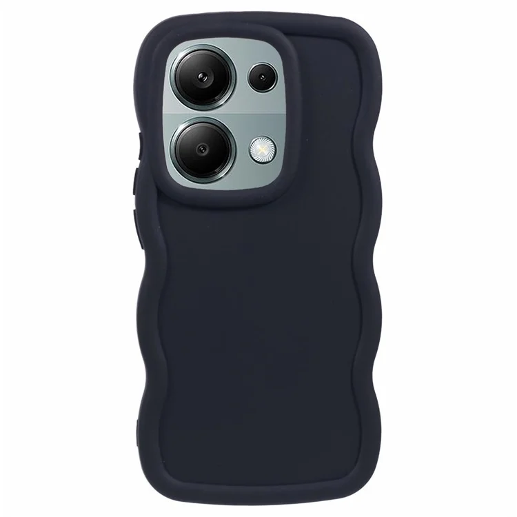 Серия Wanlonfeng XL Для Xiaomi Poco M6 Pro 4G / Redmi Note 13 Pro 4G Case Edge Cover Tpu Cover с Измельченной Стеклянной Пленкой - Черный