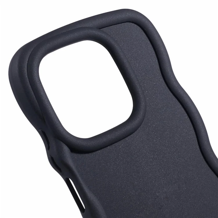 Serie Wanlonfeng XL Per Xiaomi Poco X6 5G / Redmi Note 13 Pro 5G Case Wave Edge Cover TPU Con Pellicola in Vetro Temperato - Nero