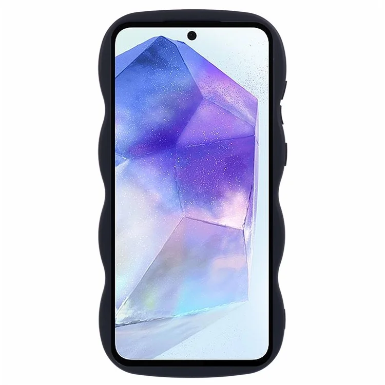 Série Wanlonfeng XL Pour Samsung Galaxy A55 5G Case de Couverture TPU Edge TPU Avec Film en Verre Trempé - Noir