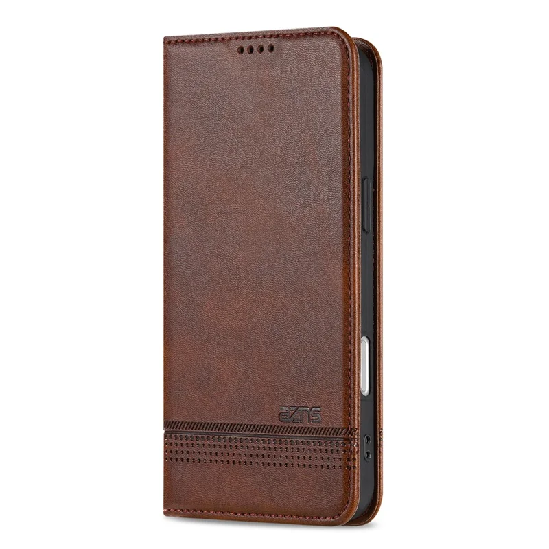 AZNS Pour Iphone 16 Plus Couverture de Téléphone en Cuir en Cuir PU Iphone 16 Plus - Café