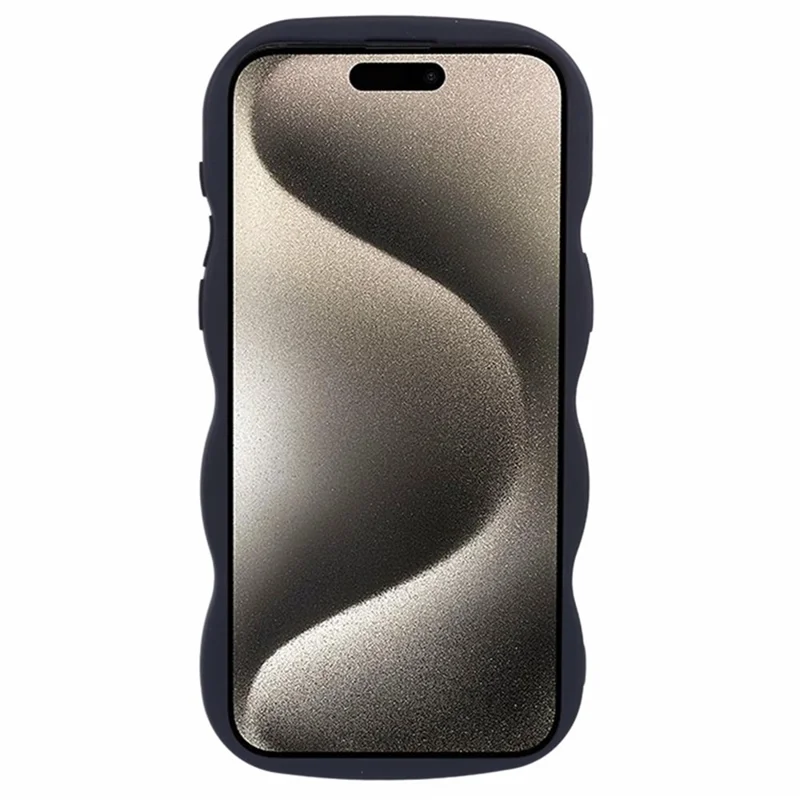 WANLONFENG XL Series for iPhone 14 Pro Max Case Wave Edge TPU Cover with Tempered Glass Film - Black