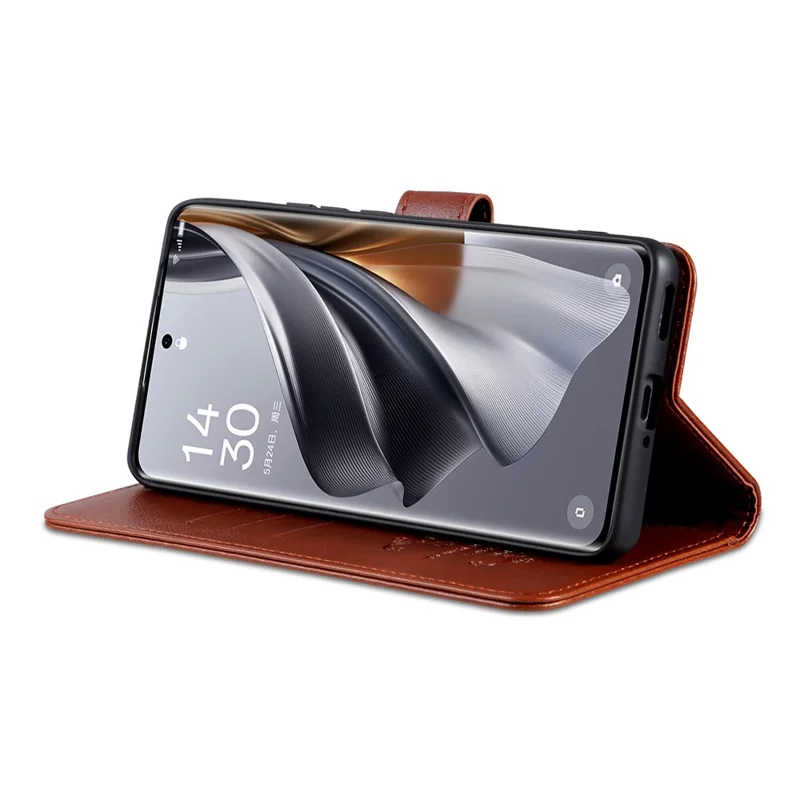 Azns Für Vivo Y300 Pro 5G Hülle Anti-kratzer-pu-leder-ständer Brieftasche Telefonabdeckung - Braun