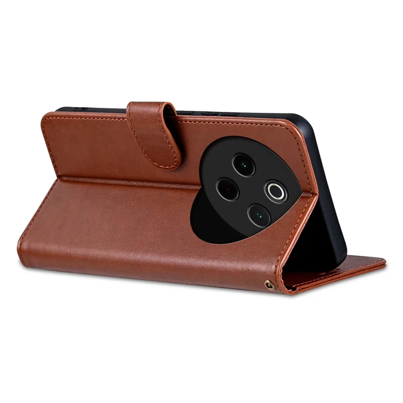 Azns Für Vivo Y300 Pro 5G Hülle Anti-kratzer-pu-leder-ständer Brieftasche Telefonabdeckung - Braun