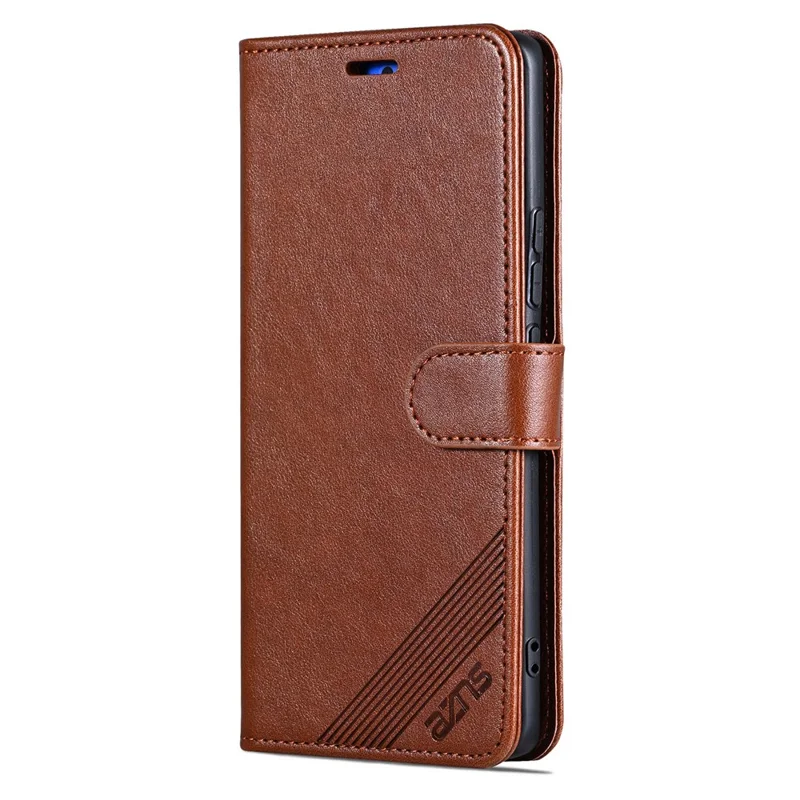 Azns Für Vivo Y300 Pro 5G Hülle Anti-kratzer-pu-leder-ständer Brieftasche Telefonabdeckung - Braun