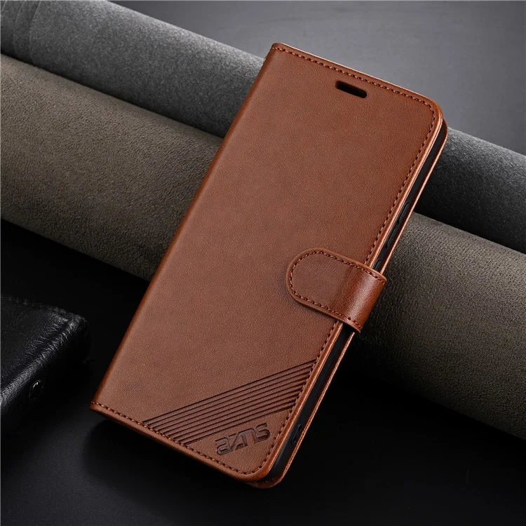 AZNS Pour L'honneur X60i 5G Étui Anti-Scratch PU le Cuir Stand du Portefeuille Téléphone Téléphone - Brun
