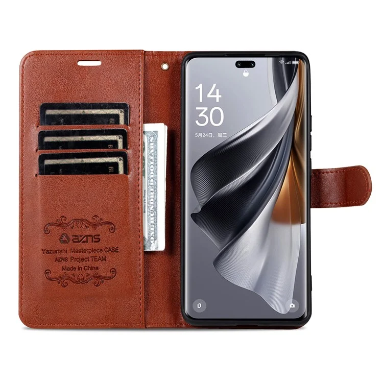 AZNS Pour L'honneur X60i 5G Étui Anti-Scratch PU le Cuir Stand du Portefeuille Téléphone Téléphone - Brun