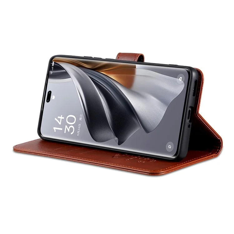 AZNS Pour L'honneur X60i 5G Étui Anti-Scratch PU le Cuir Stand du Portefeuille Téléphone Téléphone - Brun